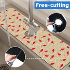 Christmas Cardinal Birds Kitchen Sink Splash Guard Mat Absorbent Fast Drying - Image 7