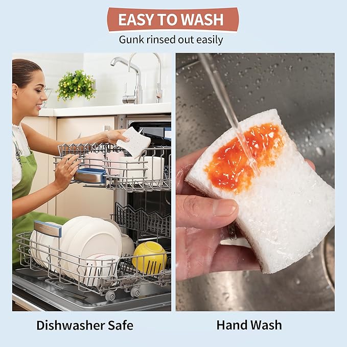 HOMERHYME Natural Dish Sponge 24 Pack, Non-Scratch Scrub Sponge, Eco - Image 7