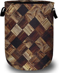 Wood Grain Laundry Basket, Foldable Tree Stump Laundry Hamper Tote Bag Dirty by Unknown
