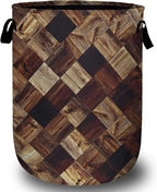 Wood Grain Laundry Basket, Foldable Tree Stump Laundry Hamper Tote Bag Dirty by Unknown
