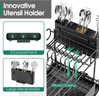 Dish Drying Rack for Kitchen Counter, Expandable 2 Tier Dish Rack, Large - Image 6