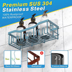 EUDELE 5-Pack Rustproof Stainless Steel Shower Caddy – No Drill Adhesive - Image 5