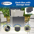 Suncast 2 Pack 22 Gallon Indoor or Outdoor Backyard Patio Small Storage Deck Box with Attractive Bench Seat and Reinforced Lid, Stone Gray - Image 2