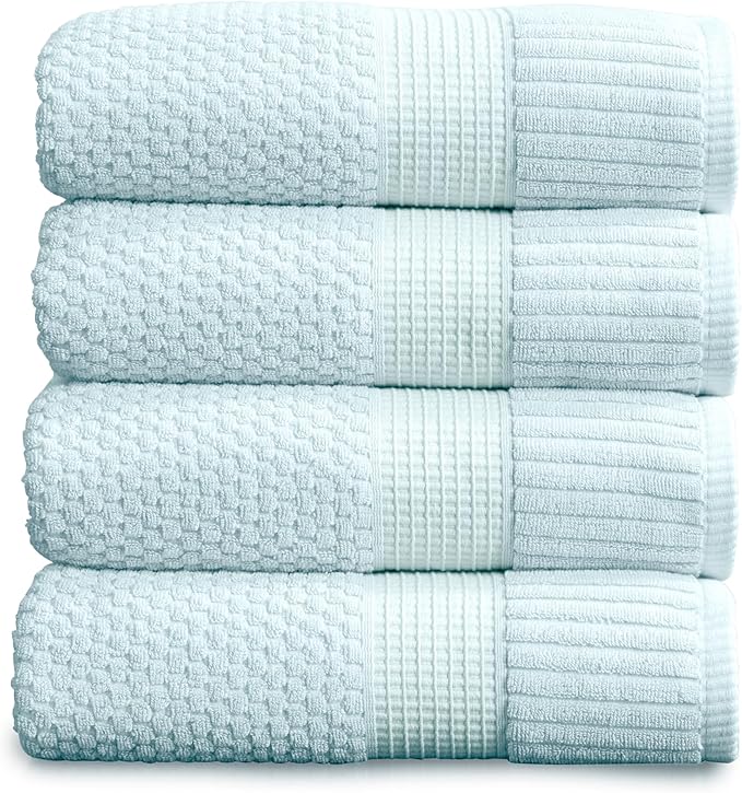 NY Loft 100% Cotton Bath Towels 4 Pack | Super Soft & Absorbent Quick-Dry Bath by NYLoft