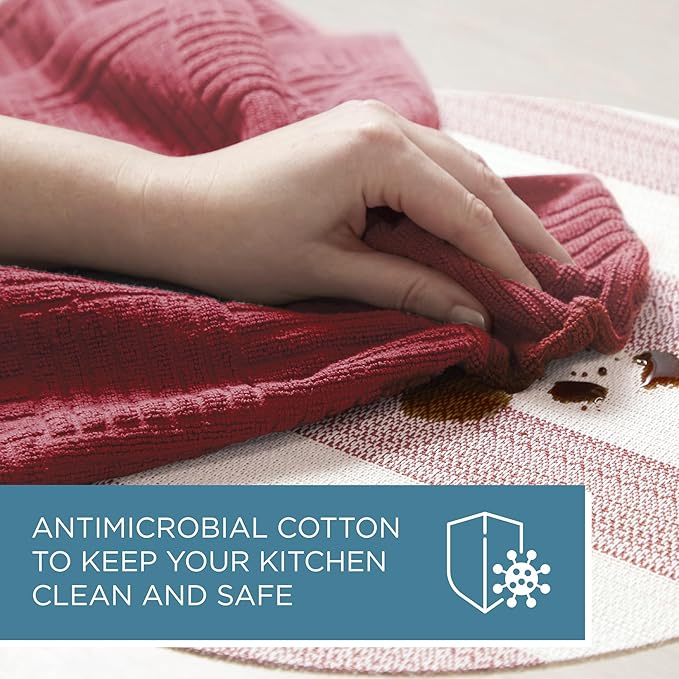 Town & Country Basics Basketweave Antimicrobial Terrycloth Kitchen Towel 4-Pack - Image 5