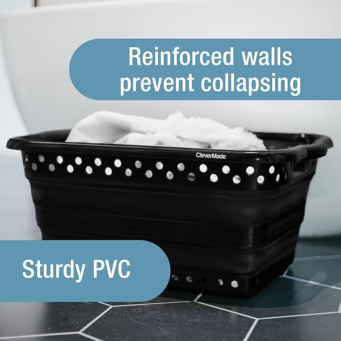 CleverMade Collapsible Laundry Baskets - 39L Foldable Large Collapsible Laundry - Image 2