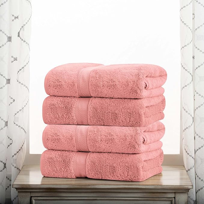 Superior Egyptian Cotton Pile Bath Towel Set of 4, Ultra Soft Luxury Towels by SUPERIOR