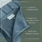 Tidal Blue Facial Washcloths Set of 6 Soft Cloths 10” x 10” 100% Viscose - Image 2