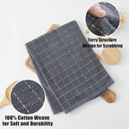 Homaxy 100% Cotton Terry Kitchen Towels, Checkered Designed, Soft and Super - Image 2