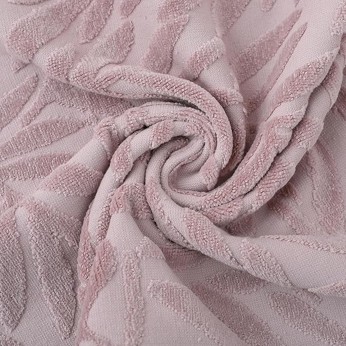 Pidada Hand Towels Set of 2 Leaf Pattern 100% Cotton Absorbent Soft Decorative - Image 8