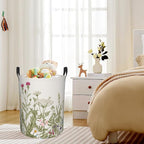 Laundry Hamper, Retro Wild Flowers Botanical Laundry Basket, Waterproof - Image 6