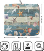 Giwawa Coastal Starfish Dish Drying Mat Summer Sea Turtle Drainer Rack Mat - Image 2