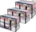 Vieshful 3 Pack 40L+60L+90L Clear Clothes Storage Bag, Zippered Closet Organizer by Vieshful