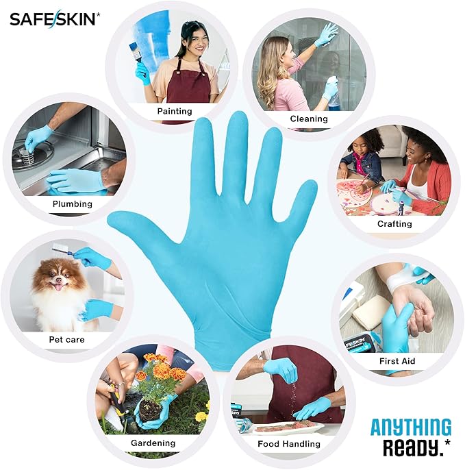SAFESKIN Disposable Nitrile Gloves in POP-N-GO Pack Medium Duty, Powder-Free - Image 2