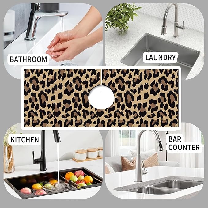 Absorbent Splash Guard Mat for Kitchen Sink, 15×5.5 Inch Cute Fast Drying Drip - Image 4