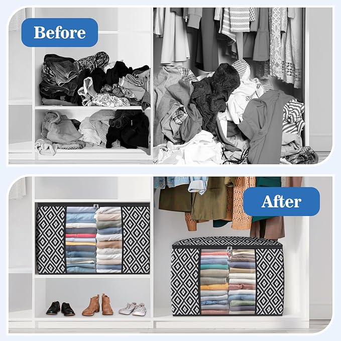 Direct 100L, 2 Pack, Storage Containers, Large Clothes Storage Bins Foldable - Image 4