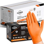 TitanFlex Heavy Duty Orange Industrial Nitrile Gloves by TitanFlexDisposableGloves