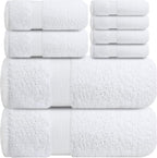 Infinitee Xclusives Luxury 100% Cotton Towel Set – 8 Piece Bathroom Towel Set – - Image 8