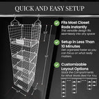 DECOLURE 5-Tier Adjustable Hanging Closet Organizer – Maximize Hanging Storage - Image 2