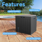 EasyUp 36 Gallon Outdoor Storage Box Waterproof, Resin Outdoor Deck Box, Deck Boxes for Garden Tools Equipment and Cushions (Black) - Image 3