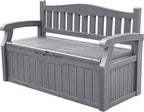 Devoko 80 Gallon Storage Bench Deck Box Lockable for Patio Furniture, Garden Decor and Outdoor Seating for Cushions, Garden Tools and Pool Supplies (Grey) by DEVOKO