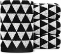 Black and White Hand Towels, 4 Pack Cotton Soft Face Towel 13x29 Inches by Jacquotha