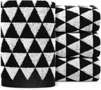 Black and White Hand Towels, 4 Pack Cotton Soft Face Towel 13x29 Inches by Jacquotha
