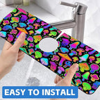 Bright Neon Mushroom Kitchen Sink Splash Guard Absorbent Fast Drying Mat Faucet - Image 6