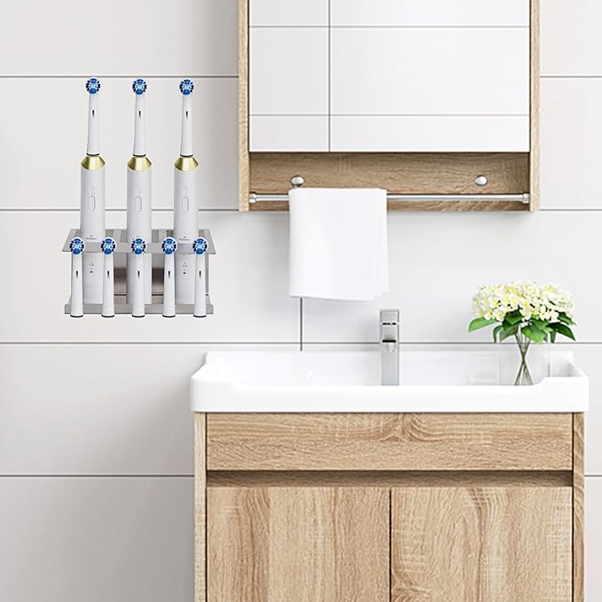 Toothbrush Holders Wall Mounted Electric Toothbrush Holder Stainless Steel - Image 5