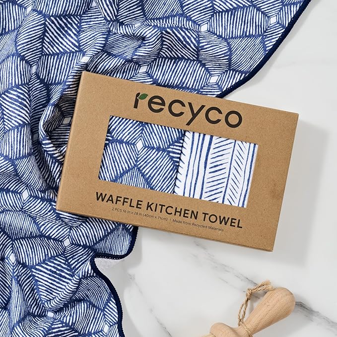 RECYCO Waffle Kitchen Towel Set of 2 - Image 7