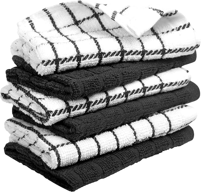 Bumble Premium Cotton Dish Cloths 12" x 12"| Black Design | 405 GSM | Highly - Image 6
