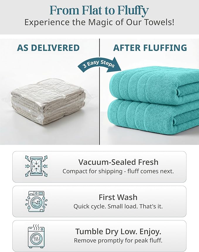 24-Piece Towels for Bathroom – 100% Cotton Towel sets, 2 Bath Sheets, 2 Bath - Image 9