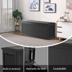 TARKARI 320 Gallon Lockable Resin Deck Box, Waterproof & UV-Resistant Outdoor Storage Box for Outdoor Cushion Storage, Garden Tools & Pool Accessories Storage, Black - Image 6