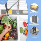 Stone Faucet Mat for Kitchen Sink- 15.6''x 3.9''Diatomite Fast-Drying Faucet Mat - Image 5