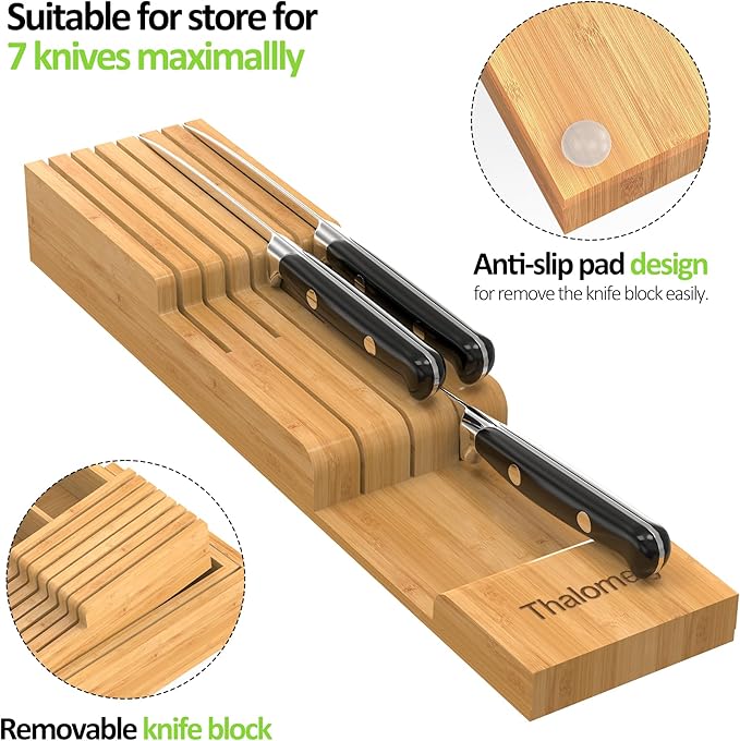 Bamboo Kitchen Drawer Organizer, Expandable Silverware Organizer - Image 7