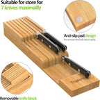 Bamboo Kitchen Drawer Organizer, Expandable Silverware Organizer - Image 7