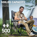 EVER ADVANCED Padded Oversized Folding Camping Chair for Adults, Heavy Duty Lawn Chair with Side Pockets, Portable Collapsible Quad Chair for Outside, Support Up to 500lbs, Grey 2Pack - Image 3