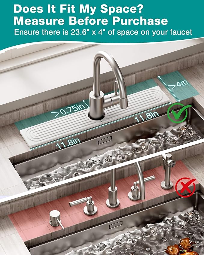 Stone Faucet Mat for Kitchen Sink, Diatomite Sink Protectors - Image 4