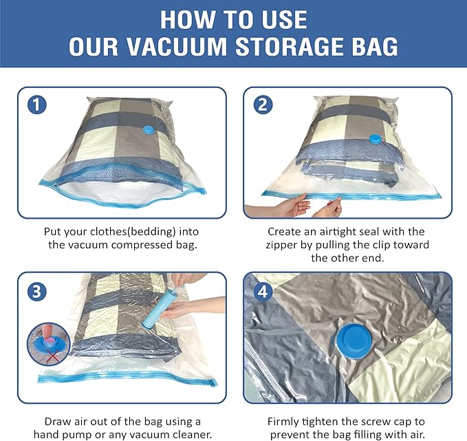 Cozy Essential Vacuum Storage Bags, Compression Space Saver Bags - Image 7