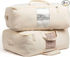 Soft Canvas Storage Bags with Zipper. Thick Breathable by VeraMia