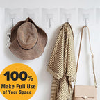 Adhesive Hooks for Hanging 6 Pack, 33 lbs Heavy Duty Wall Hooks 304 Stainless - Image 5