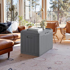 JUMMICO 100 Gallon Resin Deck Box with Cushion, Waterproof Outdoor Storage Box with Lockable Lid for Garden Tools, Patio Cushions (Gray) - Image 5