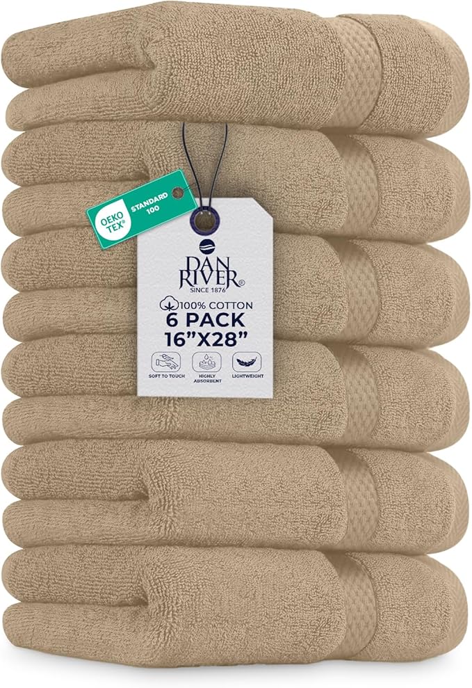 DAN RIVER 6-Pack Premium Hand Towels by DanRiver