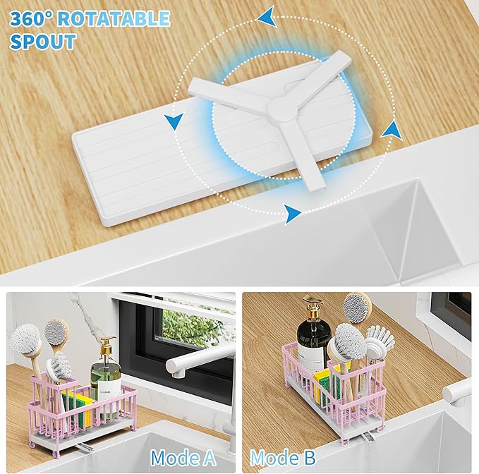 Cisily Sponge Holder for Kitchen Sink, Sink Caddy Organizer - Image 3