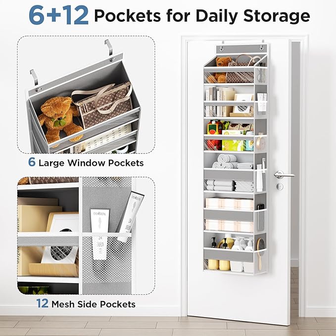 Over The Door Organizer, 6 Shelf Door Hanging Organizers - Image 4