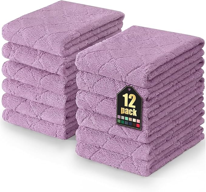 Homaxy 12 Pack Dish Towels for Kitchen, Super Soft and Absorbent Coral Velvet by Homaxy