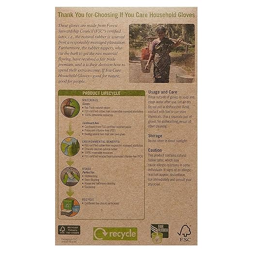 If You Care Medium Cotton Flock Lined Household Gloves – Durable, Fair Trade - Image 3