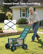 VEVOR Rolling Garden Cart with Seat, Metal Rolling Garden Work Seat with Wheels, Supports up to 400 LBS, Heavy Duty Gardening Cart Scooter, Outdoor Wagon & Stool on Wheels for Lawn, Patio, Backyard - Image 5