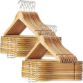 Casafield - 40 Natural Wooden Suit Hangers - Premium Lotus Wood by Casafield