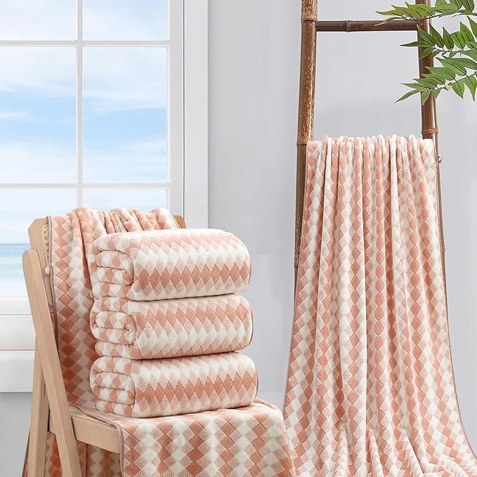4 Piece Extra Large Bath Towel Set Oversized Bath Sheet 35"x70" Bathroom Towel - Image 5